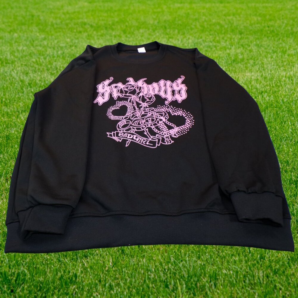 YesBoys Bad Girl Sweatshirt, Japanese Style, Black, Size Medium, Brand New